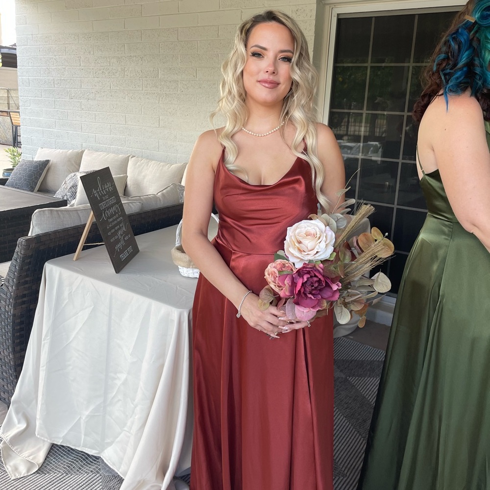 david’s bridal cinnamon bridesmaid dress